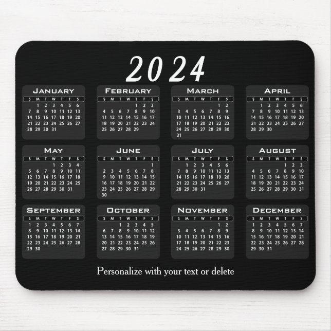 Tapis De Souris Calendrier 2024 - Année (Devant)