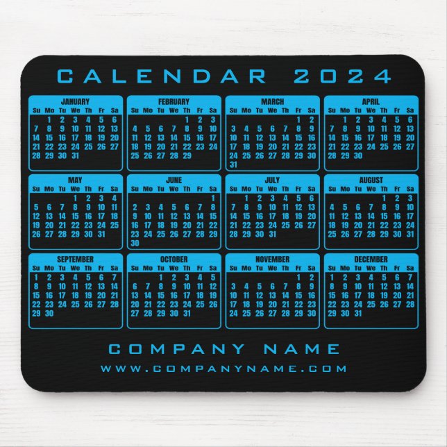 Tapis De Souris Calendrier 2024 souris d'entreprise (Devant)