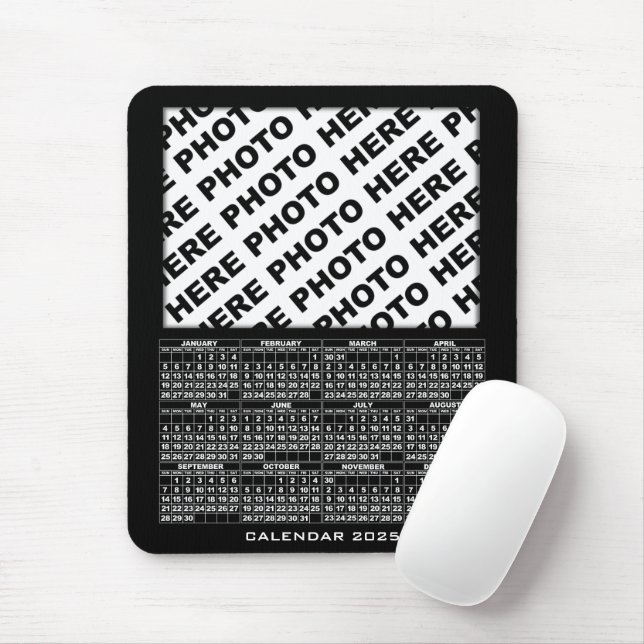Tapis De Souris Calendrier 2025 Ajouter 1 Photos horizontales Mous (Avec souris)