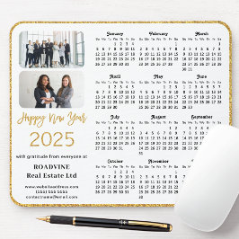 Tapis De Souris Calendrier 2025 Business Photo Elegant Gold Partie