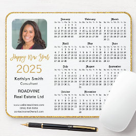 Tapis De Souris Calendrier 2025 Business Photo Elegant Gold Partie
