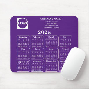 Tapis De Souris Calendrier 2025 Personnalisé Nom et logo de l'entr