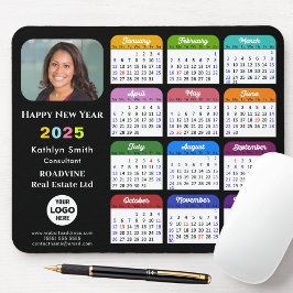 Tapis De Souris Calendrier 2025 Photo d'entreprise moderne noir co