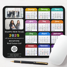 Tapis De Souris Calendrier 2025 Photo d'entreprise moderne noir co