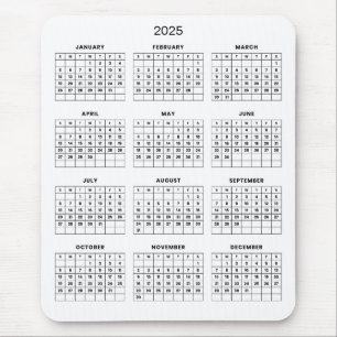 Tapis De Souris Calendrier 2025 simple mais élégant Tapis de sou