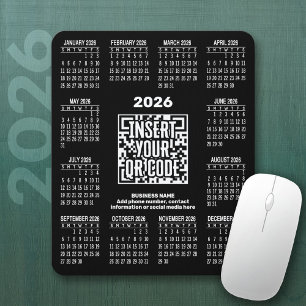 Tapis De Souris Calendrier 2026 avec code QR d'informations de con