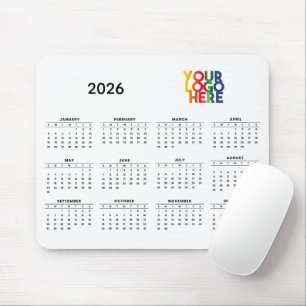 Tapis De Souris Calendrier 2026 Business Logo Entreprise Bureau Bl