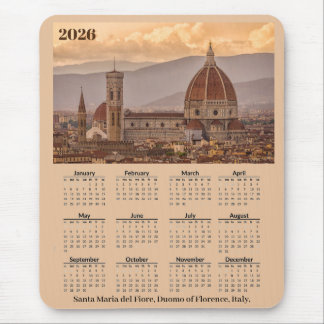 Tapis de souris calendrier 2026 Duomo Florence Ita