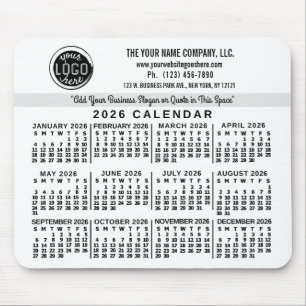 Tapis De Souris Calendrier 2026 personnalisé avec logo et nom d'en