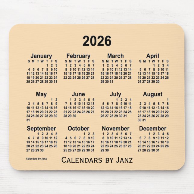 Tapis De Souris Calendrier 2026 sur le blé par Janz Mouse Pad (Devant)