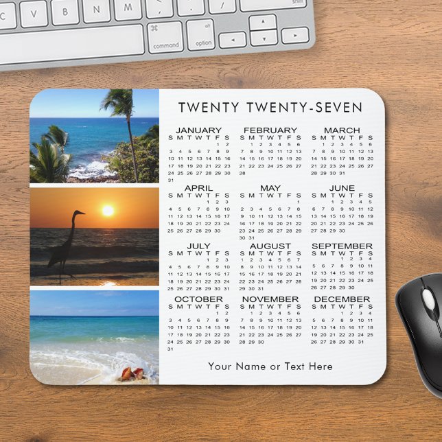 Tapis De Souris Calendrier 2027 3 Photo Personnalisé Couleur Perso (Créateur téléchargé)