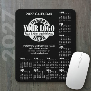 Tapis De Souris Calendrier 2027 avec logo Coordonnées