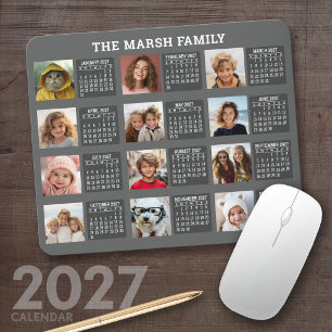 Tapis De Souris Calendrier 2027 avec une image pour chaque mois