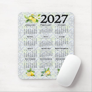 Tapis De Souris Calendrier 2027 Citrons Tuiles Méditerranéennes It