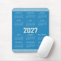 Calendrier 2027, Méandre Grec, Cosmic Latte sur Fo