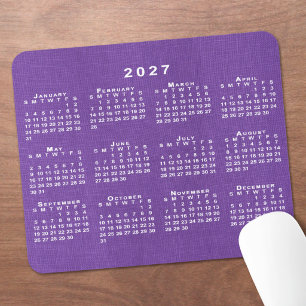 Tapis De Souris Calendrier 2027 Photo Personnalisée Texture de Lin