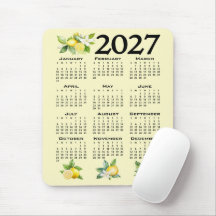 Calendrier 2027 Style Italien Citrons Jaune