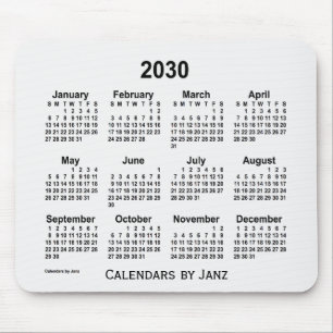 Tapis De Souris Calendrier 2030 de la fumée blanche par Janz Mous