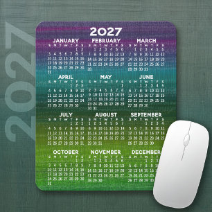 Tapis De Souris Calendrier Abstrait Moderne Vertical 2027