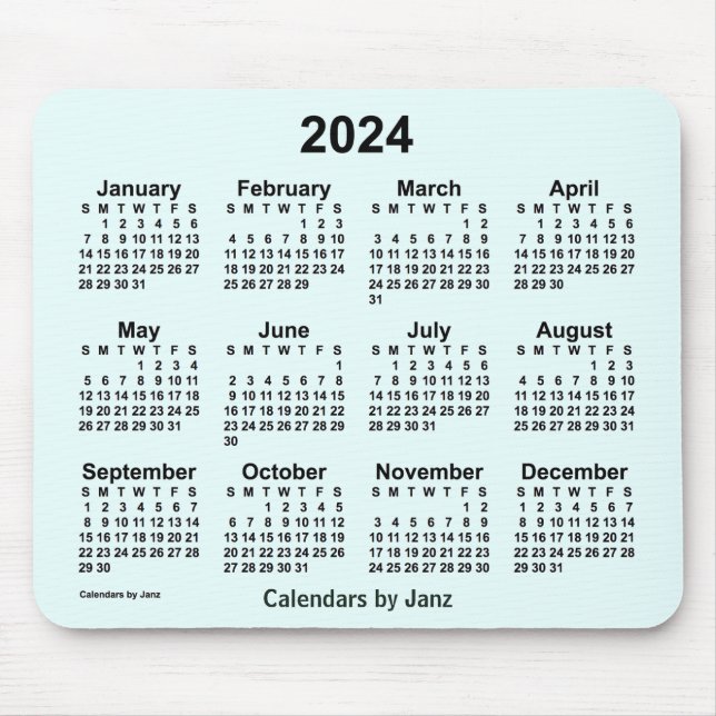 Tapis De Souris Calendrier Azure 2024 par Janz Mouse Pad (Devant)