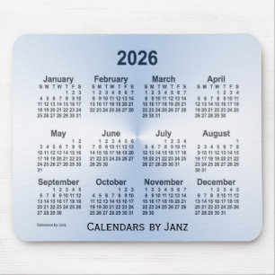 Tapis De Souris Calendrier bleu acier 2026 par Janz Mouse Pad