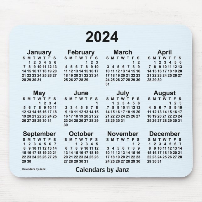 Tapis De Souris Calendrier bleu Alice 2024 par Janz Mouse Pad (Devant)