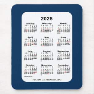 Tapis De Souris Calendrier bleu de la boîte de police de vacances 