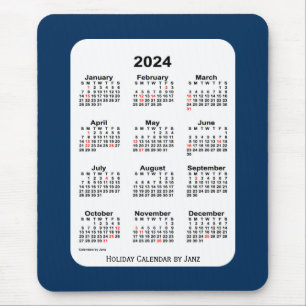Tapis De Souris Calendrier bleu de la boîte de police de vacances