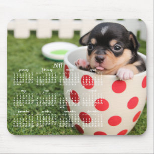 Tapis De Souris Calendrier Chihuahua 2017 personnalisé Pad de sour