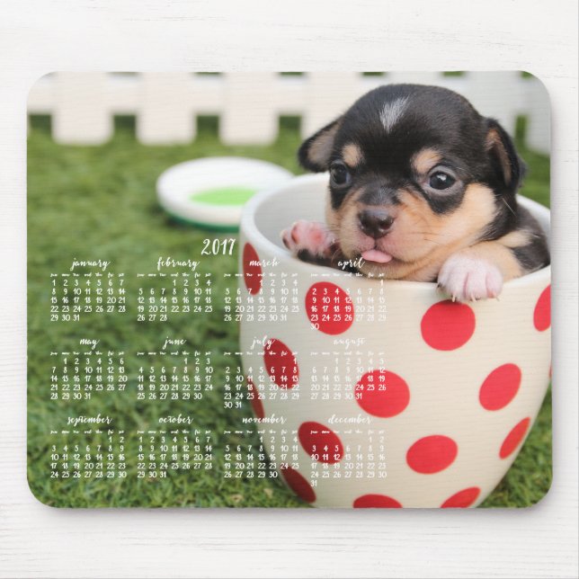 Tapis De Souris Calendrier Chihuahua 2017 personnalisé Pad de sour (Devant)