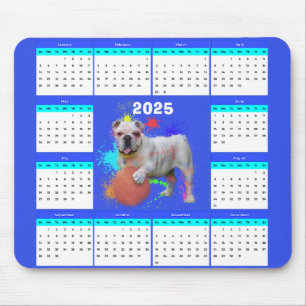 Tapis De Souris Calendrier de Bulldog britannique mignon personnal