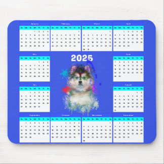 Tapis De Souris Calendrier de Chien Pomsky Cute