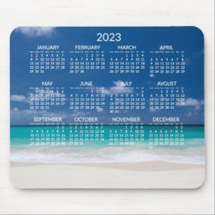 Tapis De Souris Calendrier de la plage 2023 Souris Ajouter photo