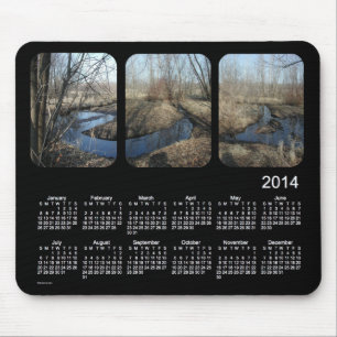 Tapis De Souris Calendrier de paysage du noir 2014