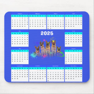 Tapis De Souris Calendrier des chiens bergers allemands mignons pe