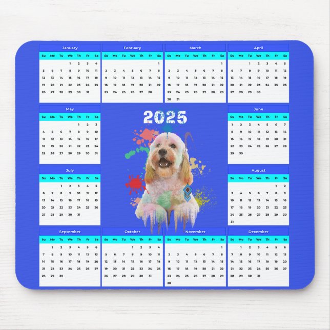 Tapis De Souris Calendrier des chiens de Cockapo mignonnes personn (Devant)