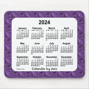 Tapis De Souris Calendrier des diamants pourpres 2024 par Janz Mou