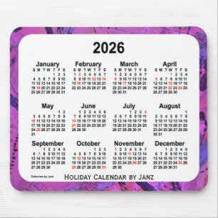 Tapis De Souris Calendrier des fêtes de Magenta 2026 par Janz