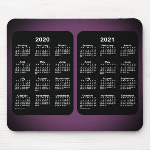 Tapis De Souris Calendrier Foggy Purple Neon 2020-2021 par Janz