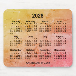 Tapis De Souris Calendrier gris pâli 2028 par Janz Mouse Pad