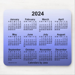 Tapis De Souris Calendrier Indigo 2024 défraîchi par Janz Mouse 