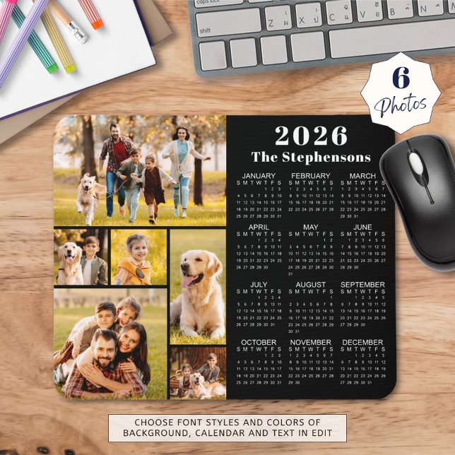 Tapis De Souris Calendrier moderne 2023 6 Collage photo Personnali (Créateur téléchargé)