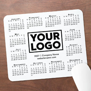 Tapis De Souris Calendrier Moderne 2027 Logo Entreprise Société