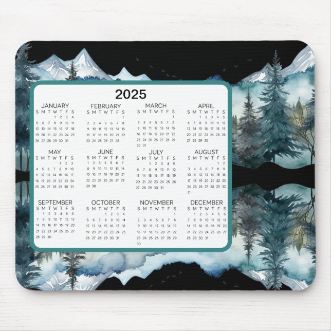 Tapis De Souris Calendrier Mountain View (Devant)