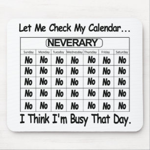 Tapis De Souris Calendrier Neverary occupé