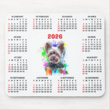 Calendrier personnalisable Chiot Yorkie mignon