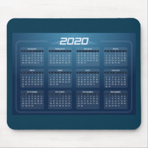 Tapis De Souris Calendrier personnalisé Customisé 2020