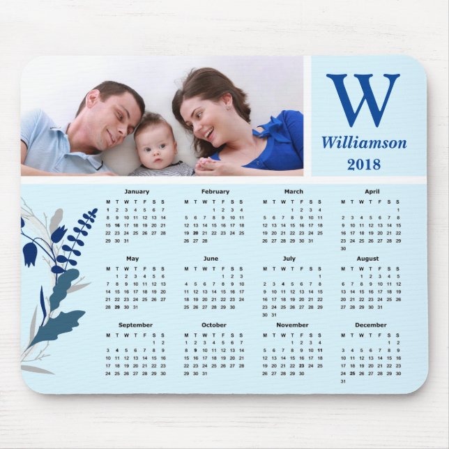 Tapis De Souris Calendrier personnalisé de la photo de famille (Devant)