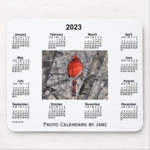 Tapis De Souris Calendrier photo encadré du cardinal 2023 par Janz