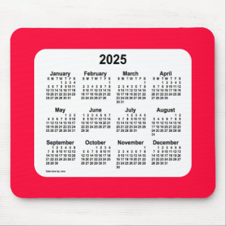 Tapis De Souris Calendrier rouge cerise 2025 par Janz Mouse Pad